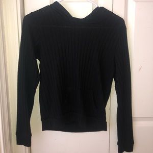 Small Black Sweater with Hood and front pocket
